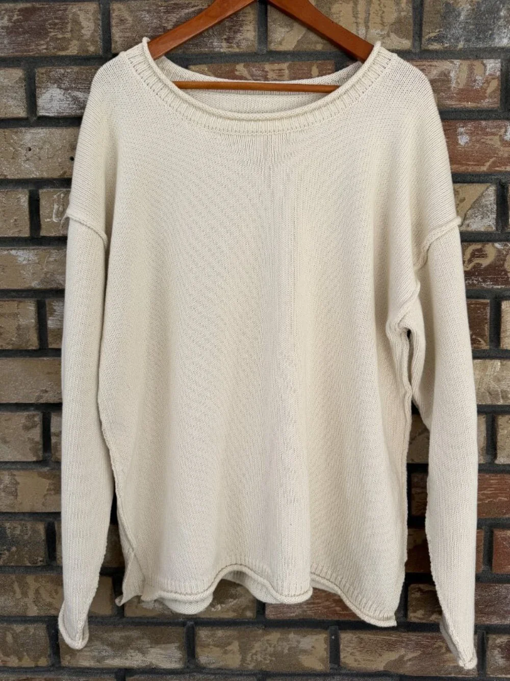☀️ We The Free Free People Ella Roll Neck Sweater Gardenia Cream Small NWOT
